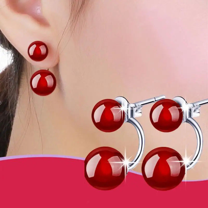 Korean Red Natural Stone Drop Earrings For Women Natural agate Jewelry Bridal Party Wedding Tassel Earrings 2023 Trendy 2Z40