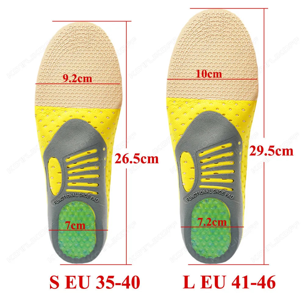 KOTLIKOFF Insoles For Shoes Sole Orthotic High Arch Support Insoles Deodorant Relief Foot Valgus Pain Orthopedic Work Shoes Pad