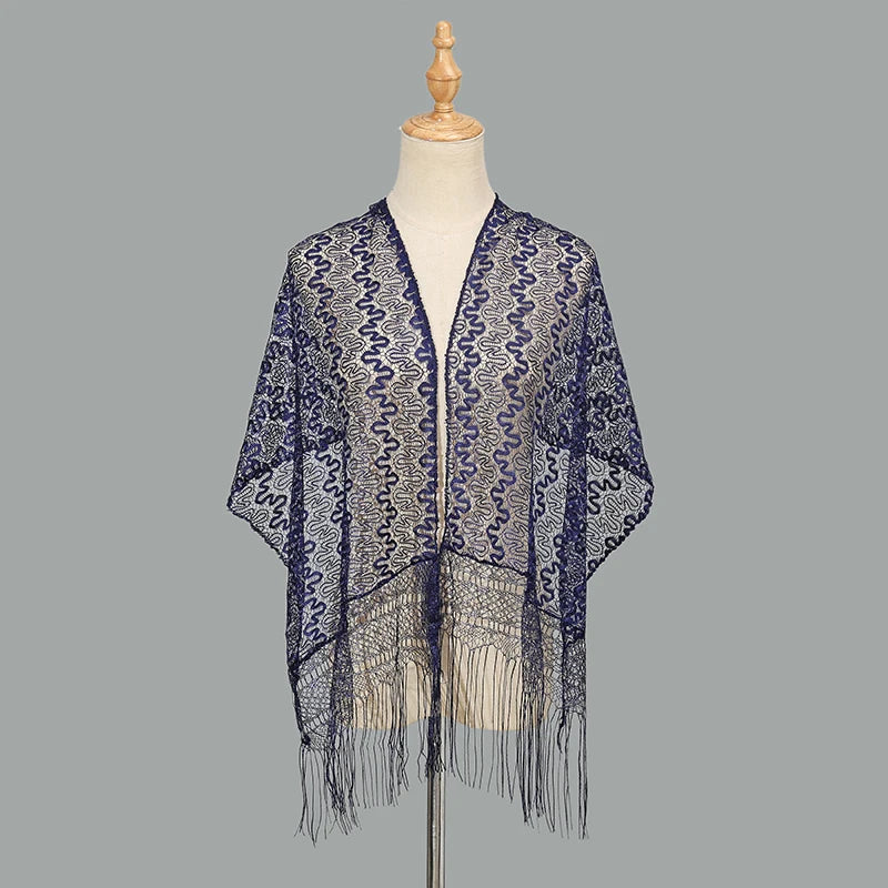 Women's Evening Dresses Shawls Bridal Bridesmaid Wedding Shrugs Wraps Sheer Hollow Party Shawl Cape Shinny Sequins Embroidered