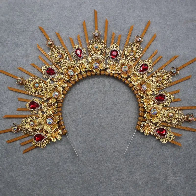 Gothic Crown Headband Goddess Halo Halloween Costume Headwear Party Cosplay Headgear Jewelry Accessories