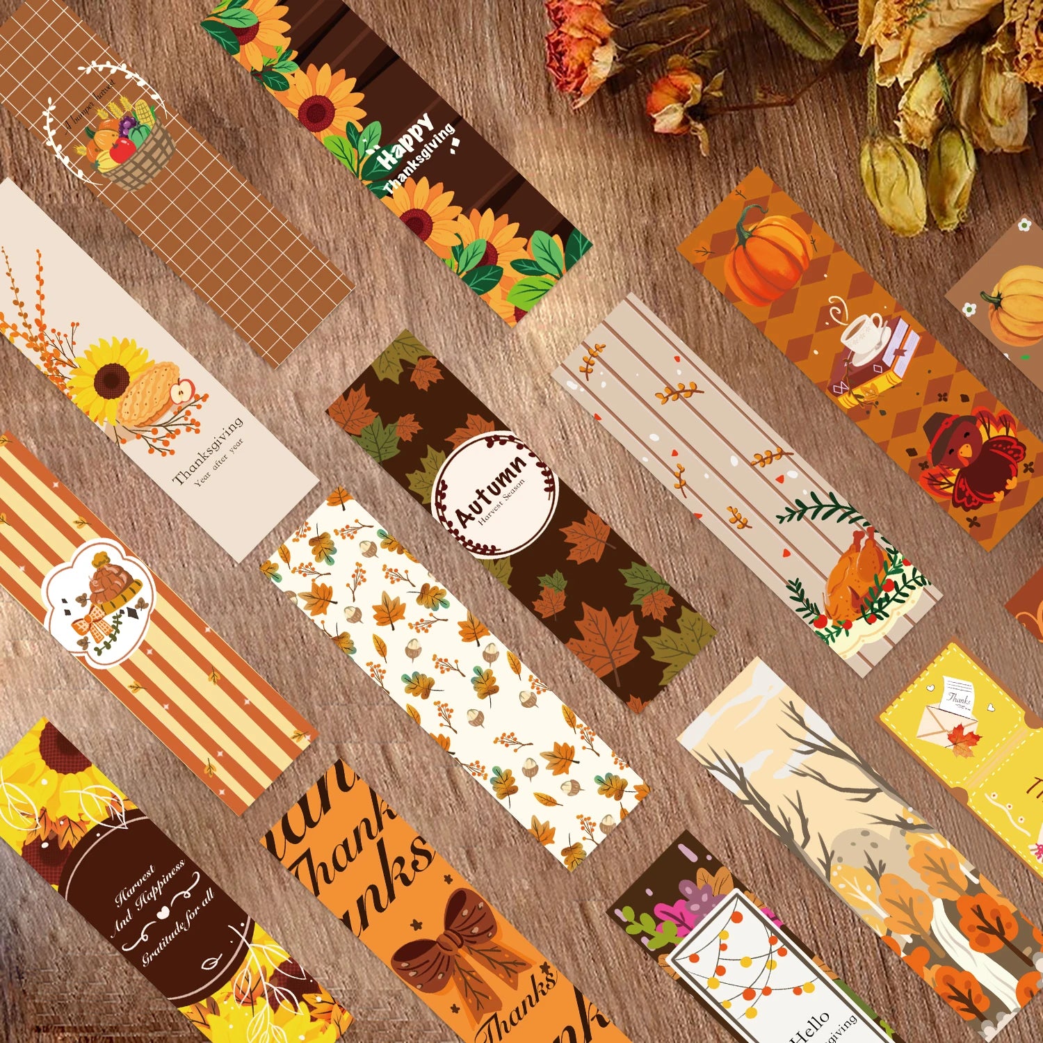30pcs Thanksgiving Day Autumn Limited Edition Bookmarks Suitable for Teachers, Readers, Birthday Gifts