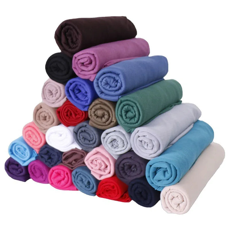 Ready to Wear Head Wrap Muslim Headscarf Women Shawl Stole Slip on Jersey Scarf Hijab Stretchy Bandana Shawl Islamic Veil Cover