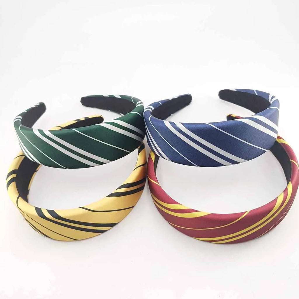 1/4 PCS Magic College Wizard Slytherin Costume Cosplay Style Vintage Hair Hoop Striped Girls Silk Headband Accessories