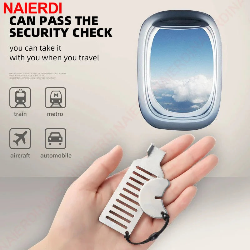 NAIERDI Stainless Steel Portable Door Lock Anti-theft Lock Heavy Duty Security for Home,Hotel,Apartment,College Dorm & Travel