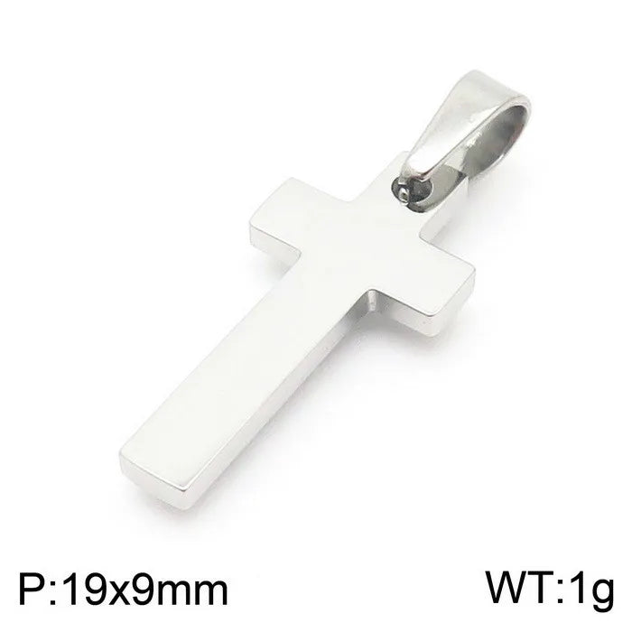 Cruz Pendant For Women Men Polished Stainless Steel Waterproof Simple Shiny Pendant Never Fade