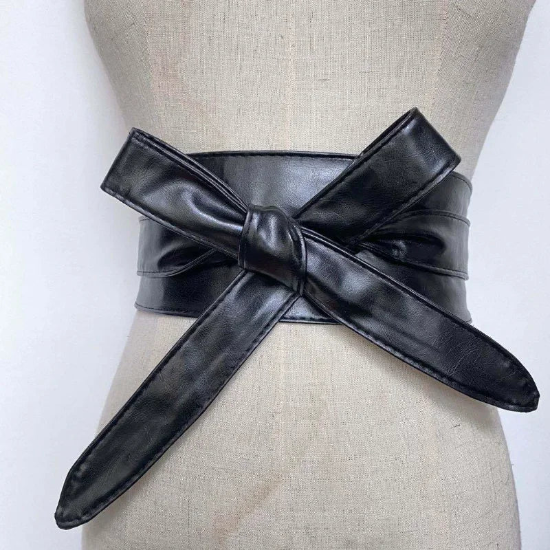 Women's Girdles Fashionable Solid Color PU Wide Belt Beautiful and Useful Tight Girdles Apparel Accessories
