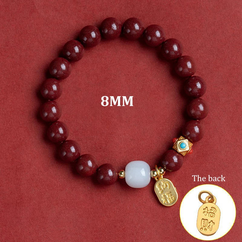 Feng Shui Wealth Bracelets For Woman - Natural Cinnabar Bracelet For Woman Protection Bring Luck Prosperity Attract Money