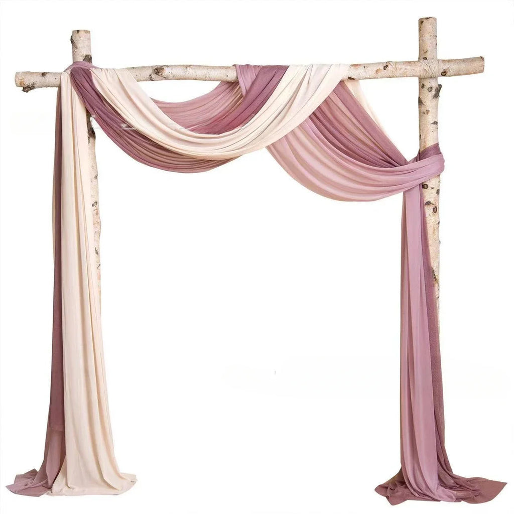 600CM Pearl Chiffon Veil Wedding Decoration Cloth Curtain European Wrinkle Free Cloth Curtain Holiday Party Decoration