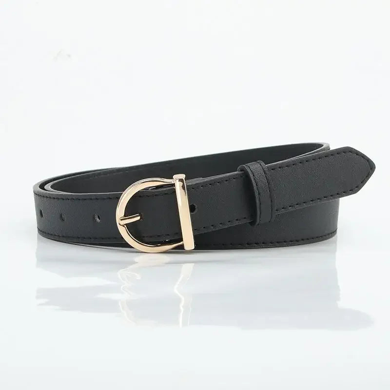 Women's Belt Fashion Pin Buckle Thin Belt Genuine Luxury Soft Belt Women With Cargo Pants Jeans Windproof Belt Pu Leather Belt
