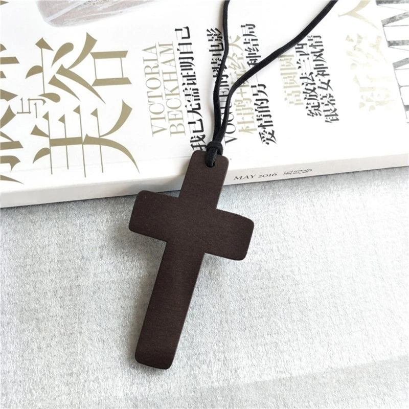 Retro Men Women Brown/Black Rope for Cross Pendant Christian Religious Neck