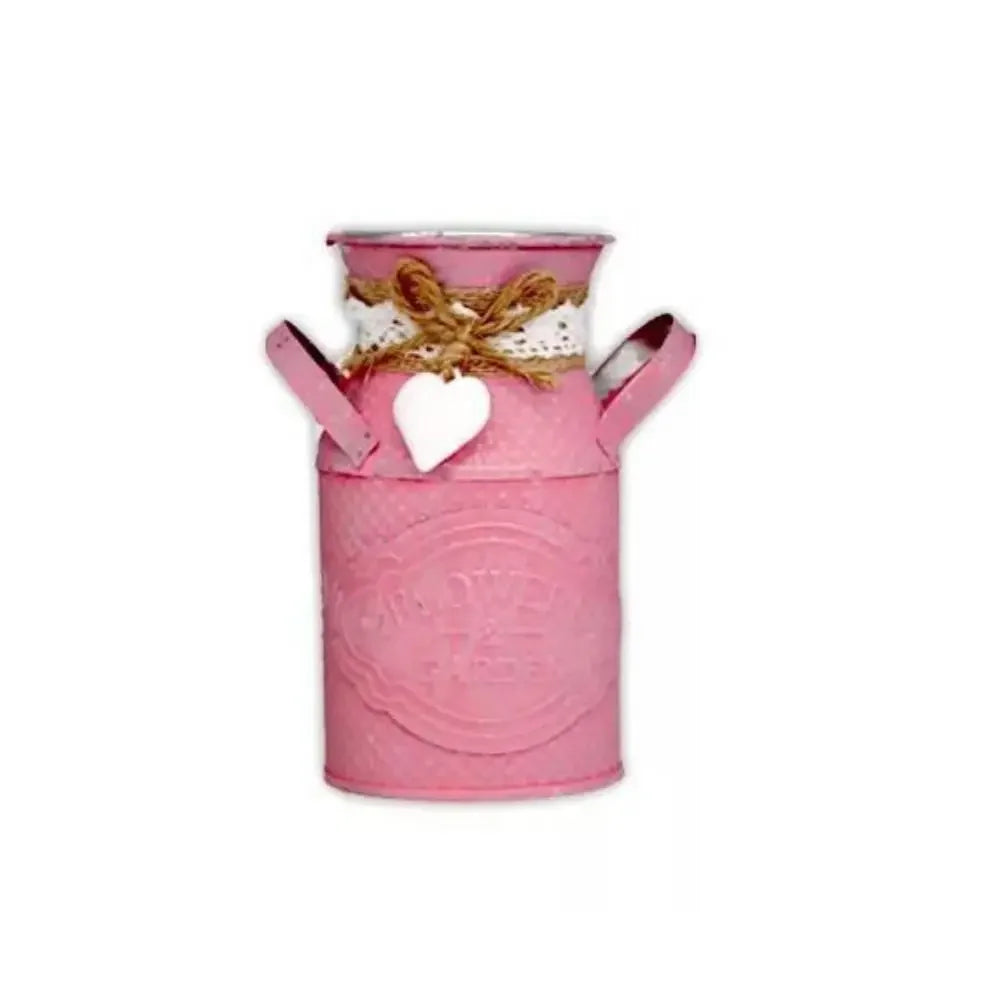 Vintage Shabby Metal Flower Vase Tin Pitcher Jug Plants Wedding Bucket Home Garden Decoration Dining Bar Decoration Iron Crafts
