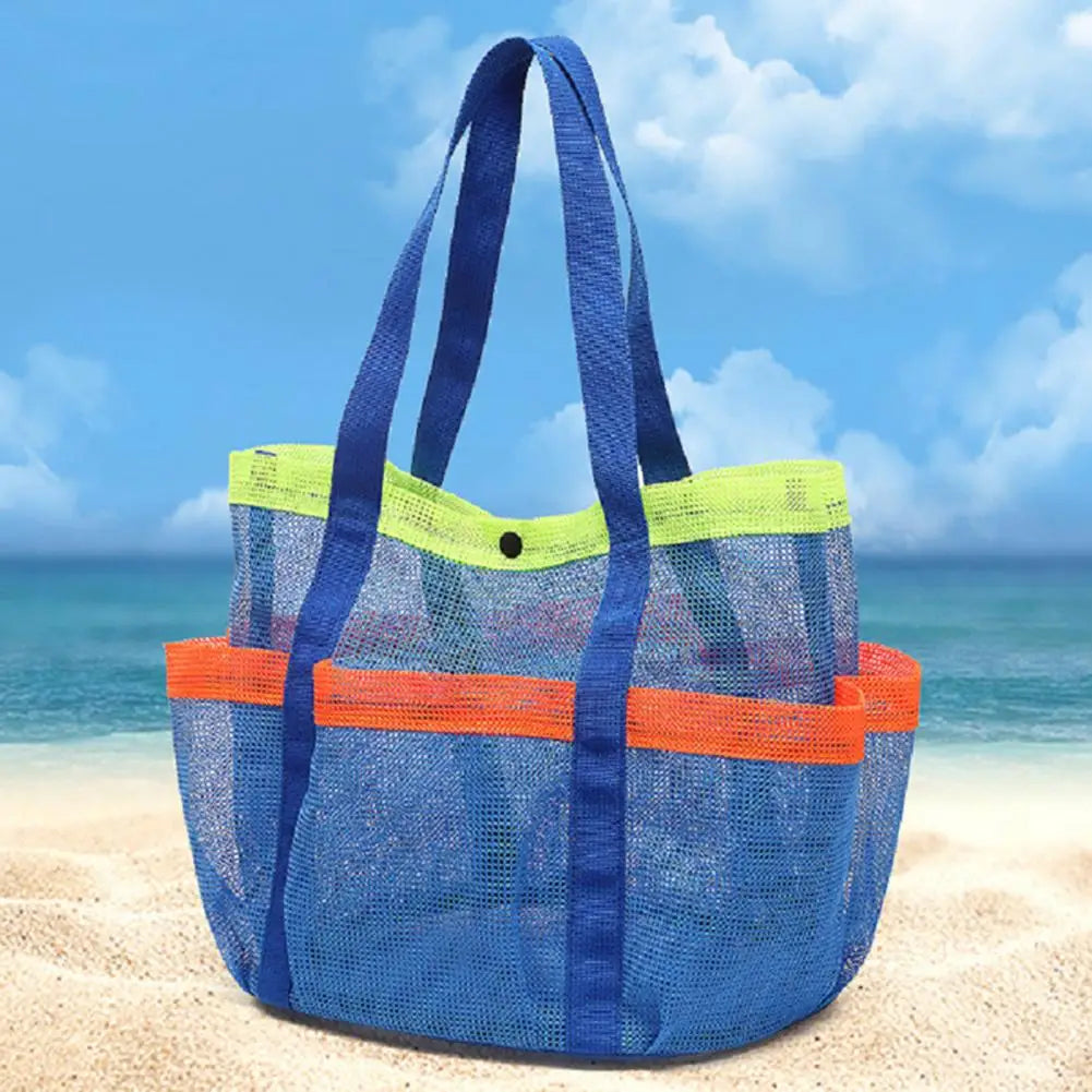 Beach Mesh Bag Portable Mesh Toiletry Bag Capacity Mesh Beach Bag Shower Caddy Organizer for Travel Gym Camping College Dorms