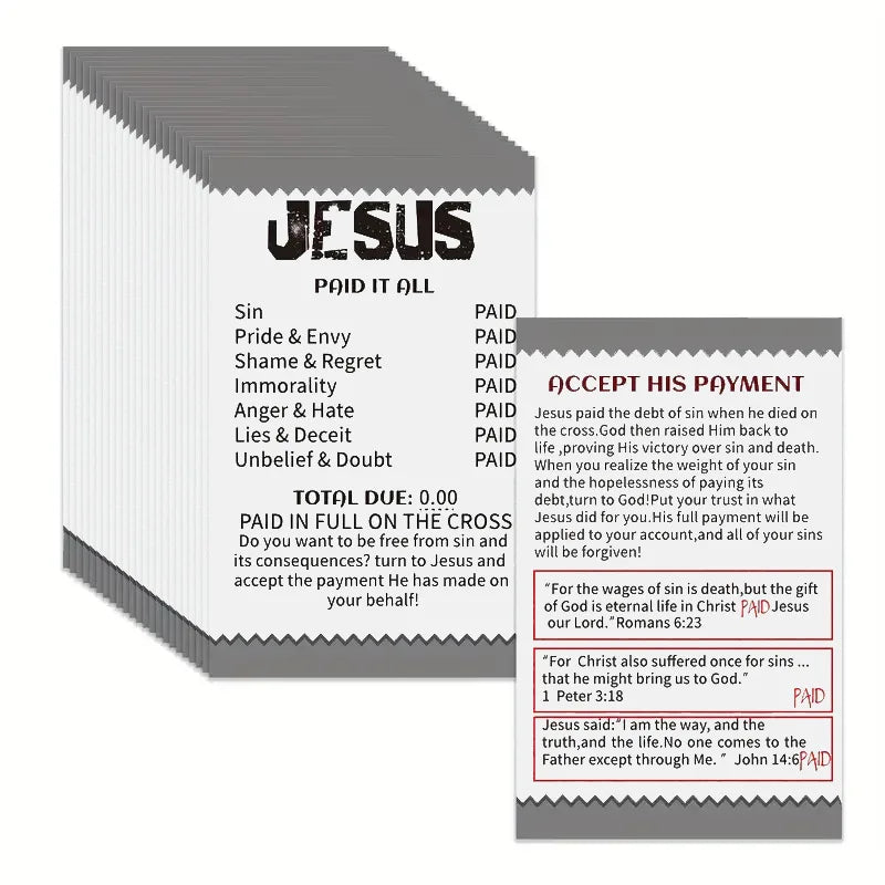 50/100 Pcs Gospel Booklet Card - Flat Illustration Pocket Bible Verse Card Prayer Postcard Poem Bookmark