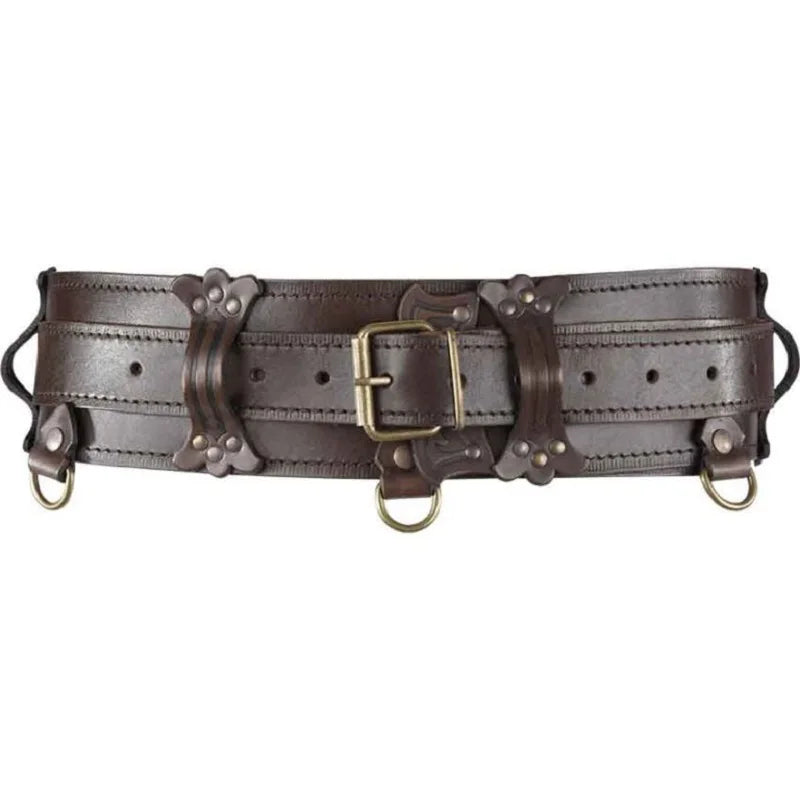 Medieval Festival Girdle Wide Leather Belt Steampunk Gothic Waist Protector Larp Celtic Knight Cosplay Waistband For Men Women
