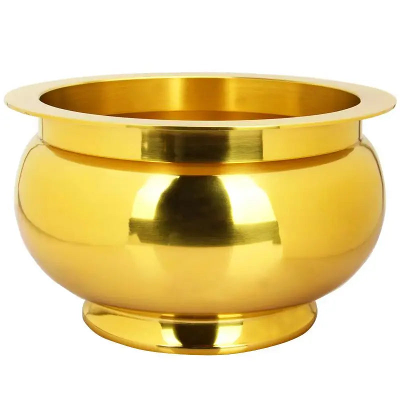 Golden Potted Household Decorative Articles, Buddha's Pure Copper Naked Incense Burner, Religious Articles Cornucopia