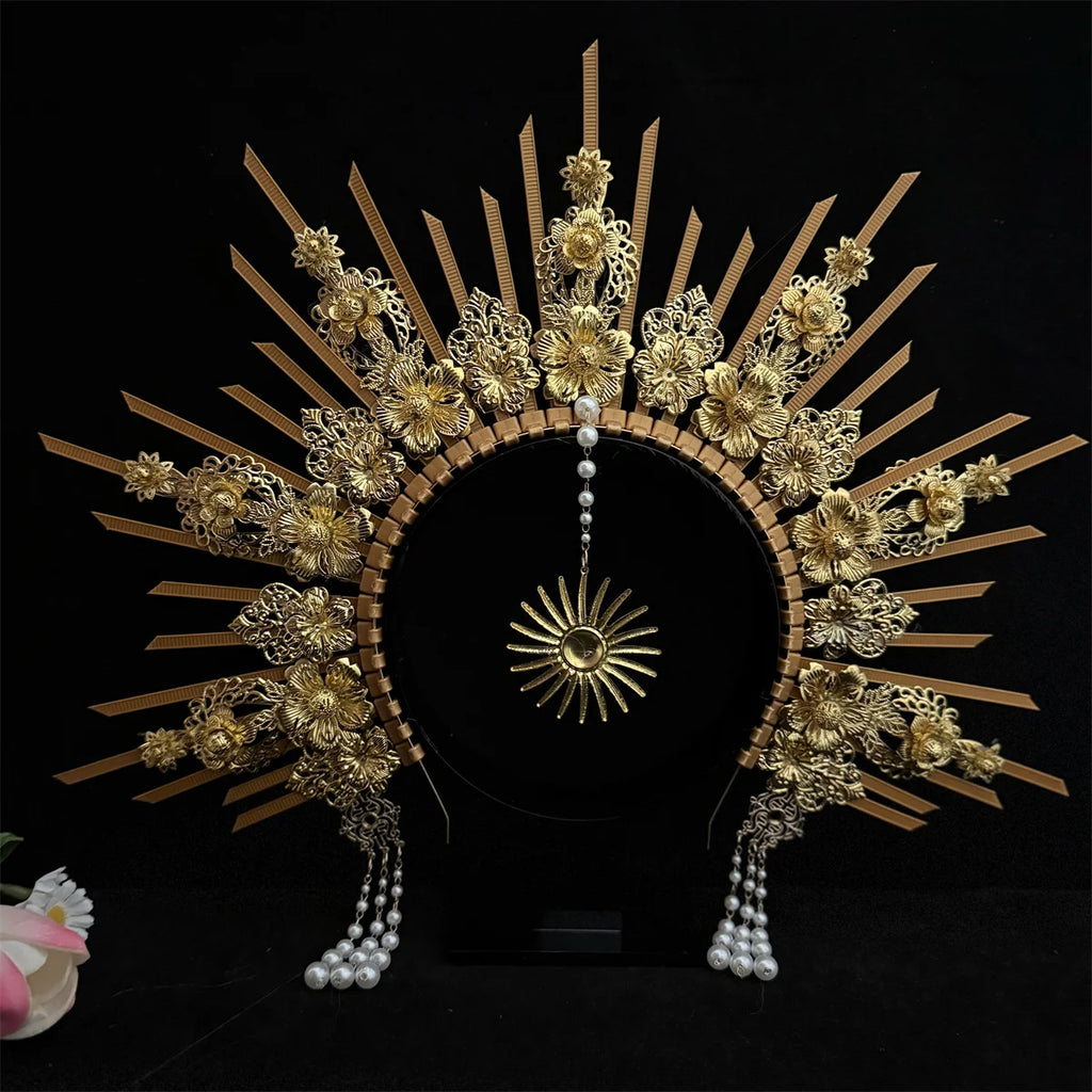 Gothic Crown Headband Goddess Halo Halloween Costume Headwear Party Cosplay Headgear Jewelry Accessories