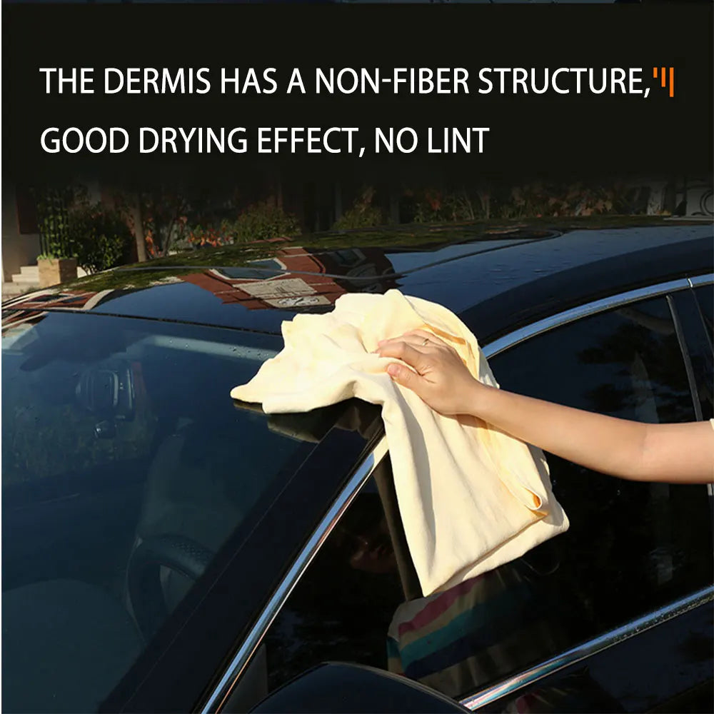 40x60CM Natural Deerskin Leather Clean Cloth Car Home Washing Care Quick Dry Cleaning Towel Super Absorbent Glass Drying Rags