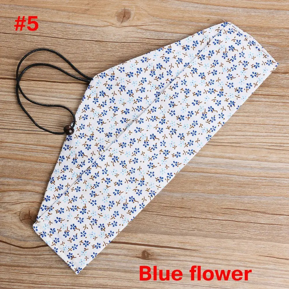 Kitchen Cutlery Set Japanese Style Portable Spoon Fork Chopsticks  Cloth Bag Wooden Natural