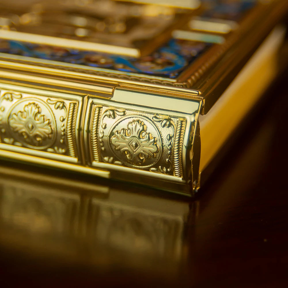 19*14*3.CM Eastern Orthodox Holy Scriptures Gospel Book Cover For Church With High Quality Handmade And Gold Plating