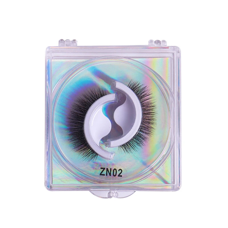 1Pair Reusable Self-Adhesive False Eyelashes Natural Multiple reversible glue-free self-adhesive pairs of false eyelashes Hot