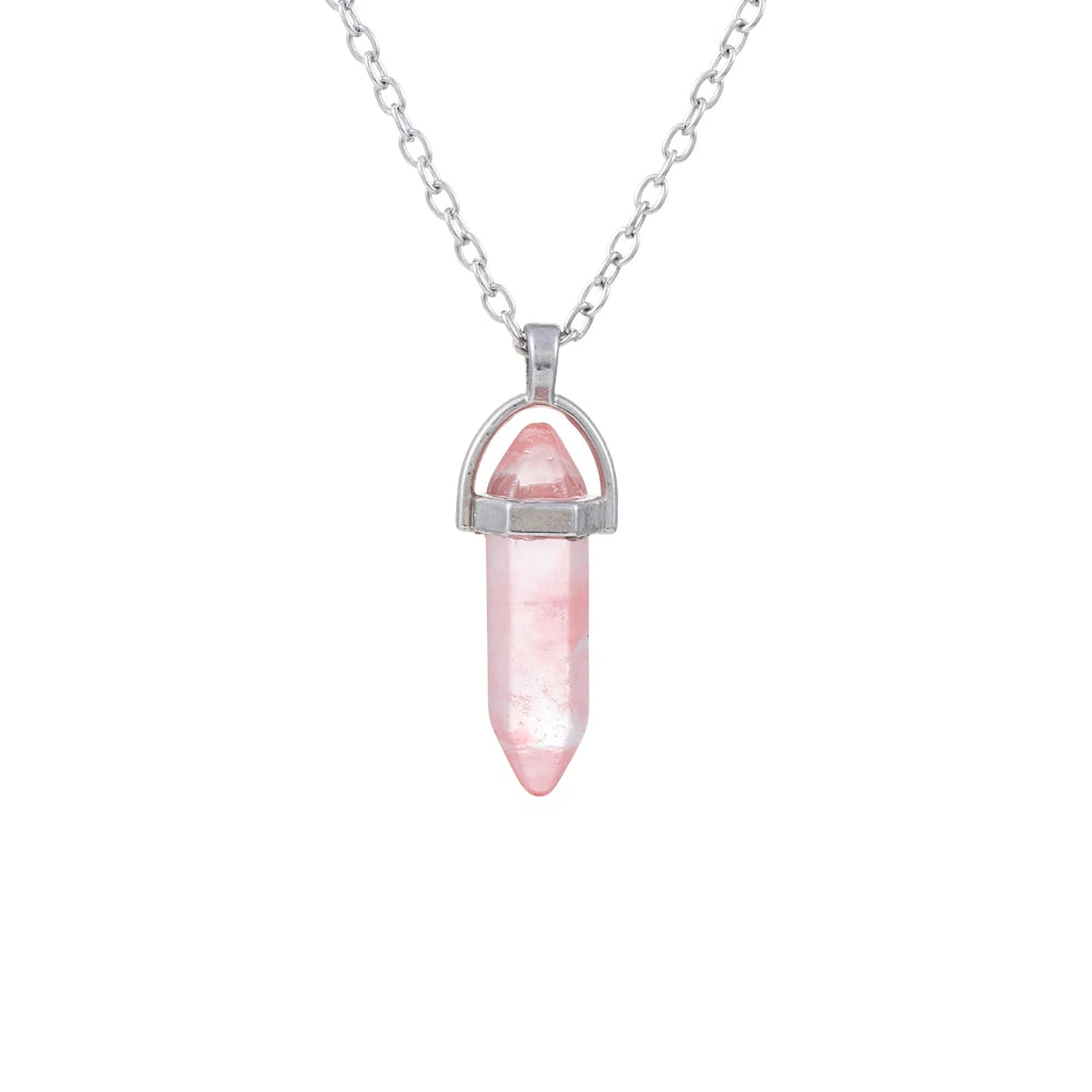1Pc Irregular Rainbow Stone Natural Crystal Chakra Rock Necklace Golden Plated Quartz Pendant Nice Gift For Lover Friends