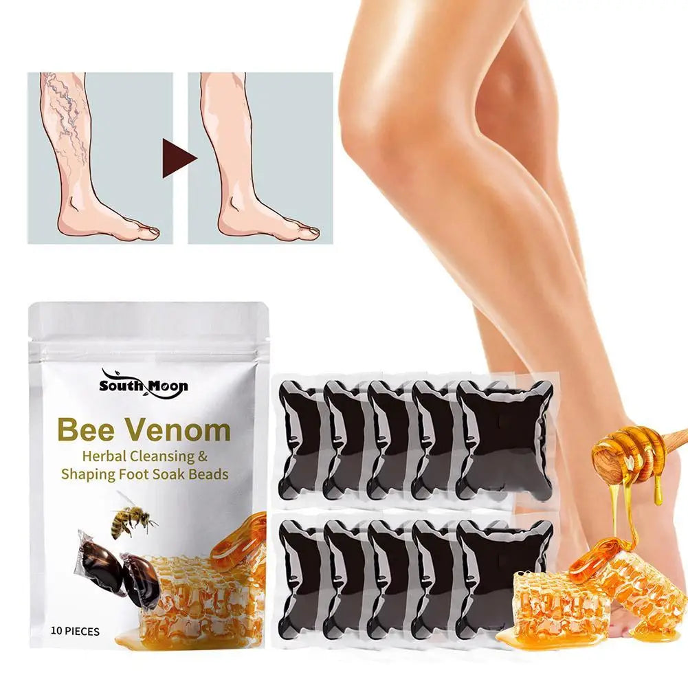 Natural Bee Lymphatic Drainage Foot Soak Gel Beads To Remove Odor Improve Skin Detoxification Bath Powder Detox Slimming
