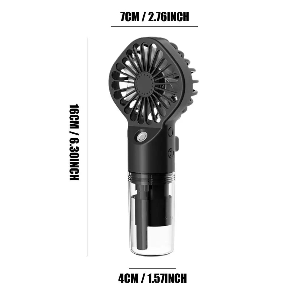 Portable Water Mist Fan USB Charging Handheld Mini Quiet Air Cooling Fan 4 Speed Humidification Spray Fan For Home Offices Dorm