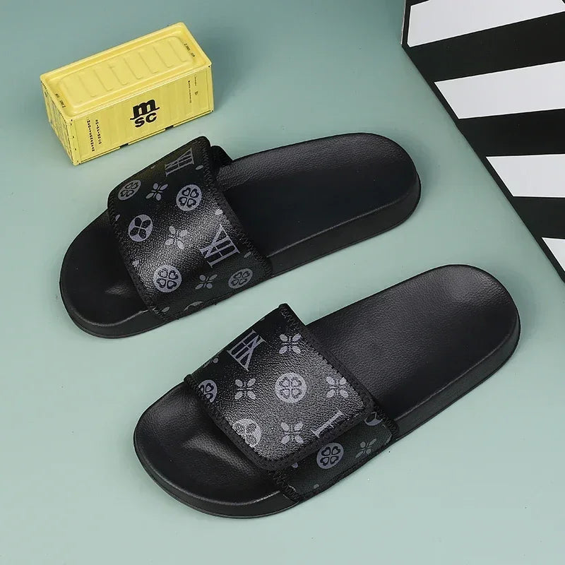 Sandalias De Piel Auténtica Para Hombre Chanclas Cómodas Para Casa Zapatos De Verano Mens Shoes Men Sandals