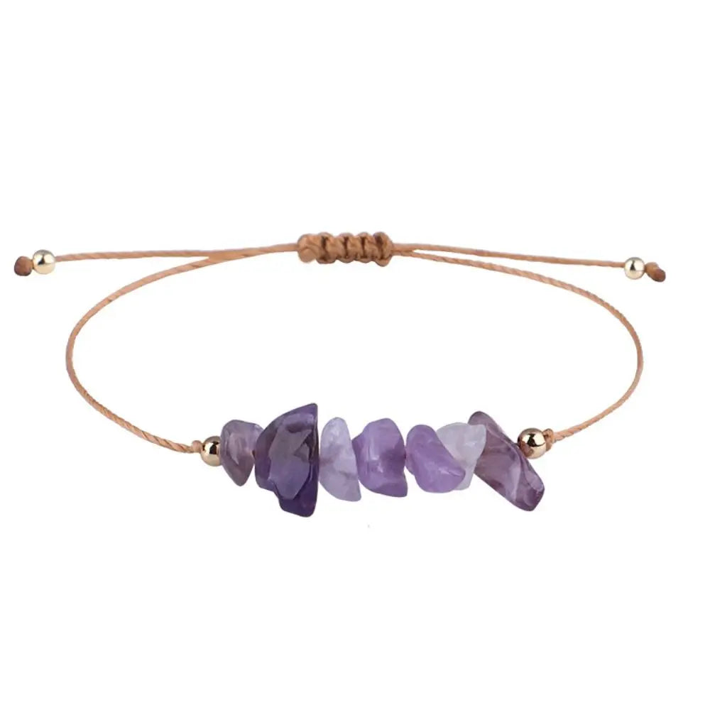 Natural Stone Amethysts Fluorite Bohemia Bracelet Crystal Gravel Bracelets Beach Body Jewelry Women Jewelry Accessories