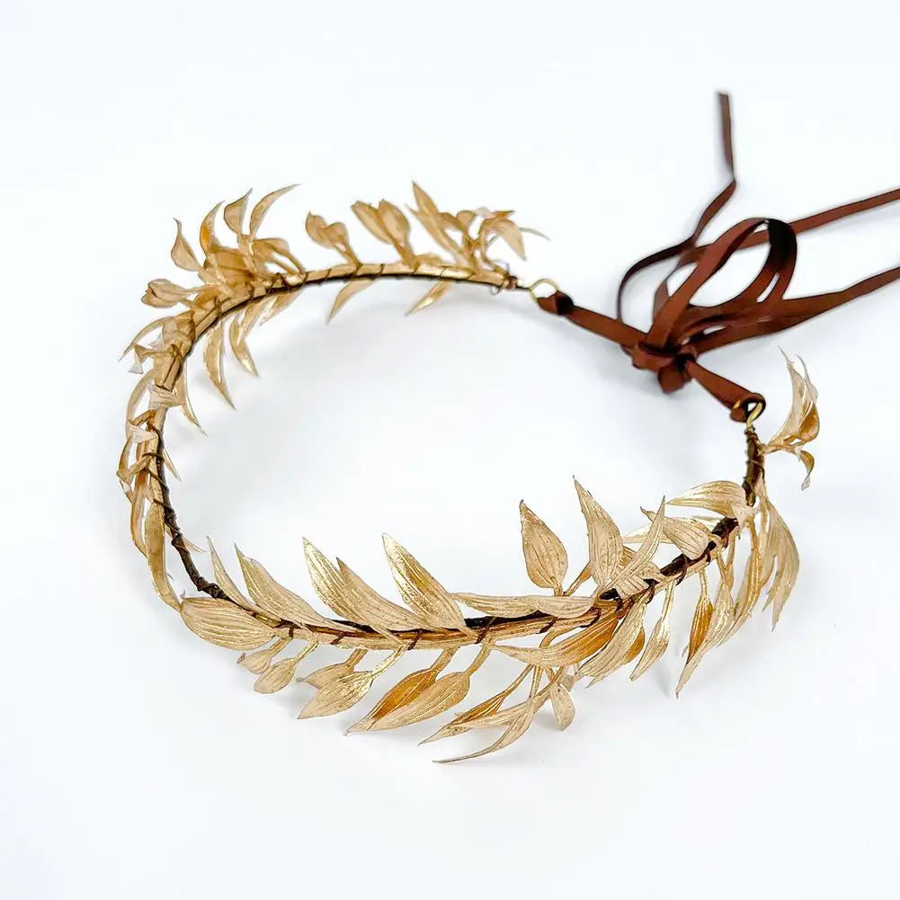 Medieval Laurel Leaf Crown Headband - Woodland Forest Greek God Circlet for Men, Adults, Renaissance Toga Cosplay