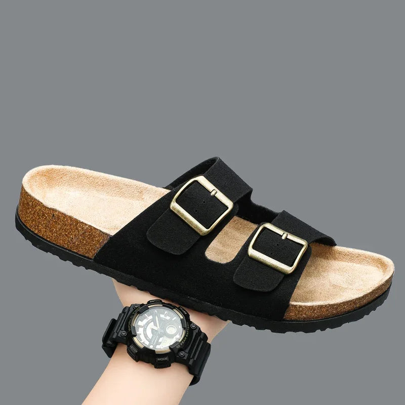 Man's Leather Sandal for Men Beach Sandals Men 2025 Designer Men's Shoes Men's Comfortable Slipper Original Brands Shoes Summer