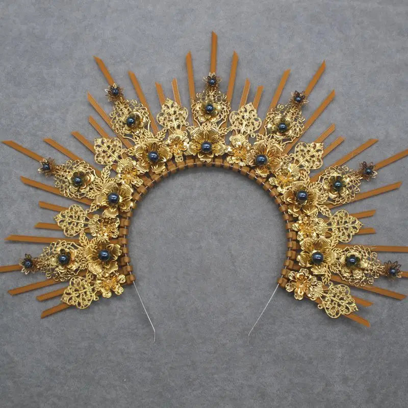 Gothic Crown Headband Goddess Halo Halloween Costume Headwear Party Cosplay Headgear Jewelry Accessories