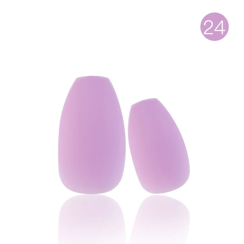 24tips/pc French White Fake Nails Matte /Glossy Detachable Long Square Natural False Press on Nails Manicure Faux Ongles