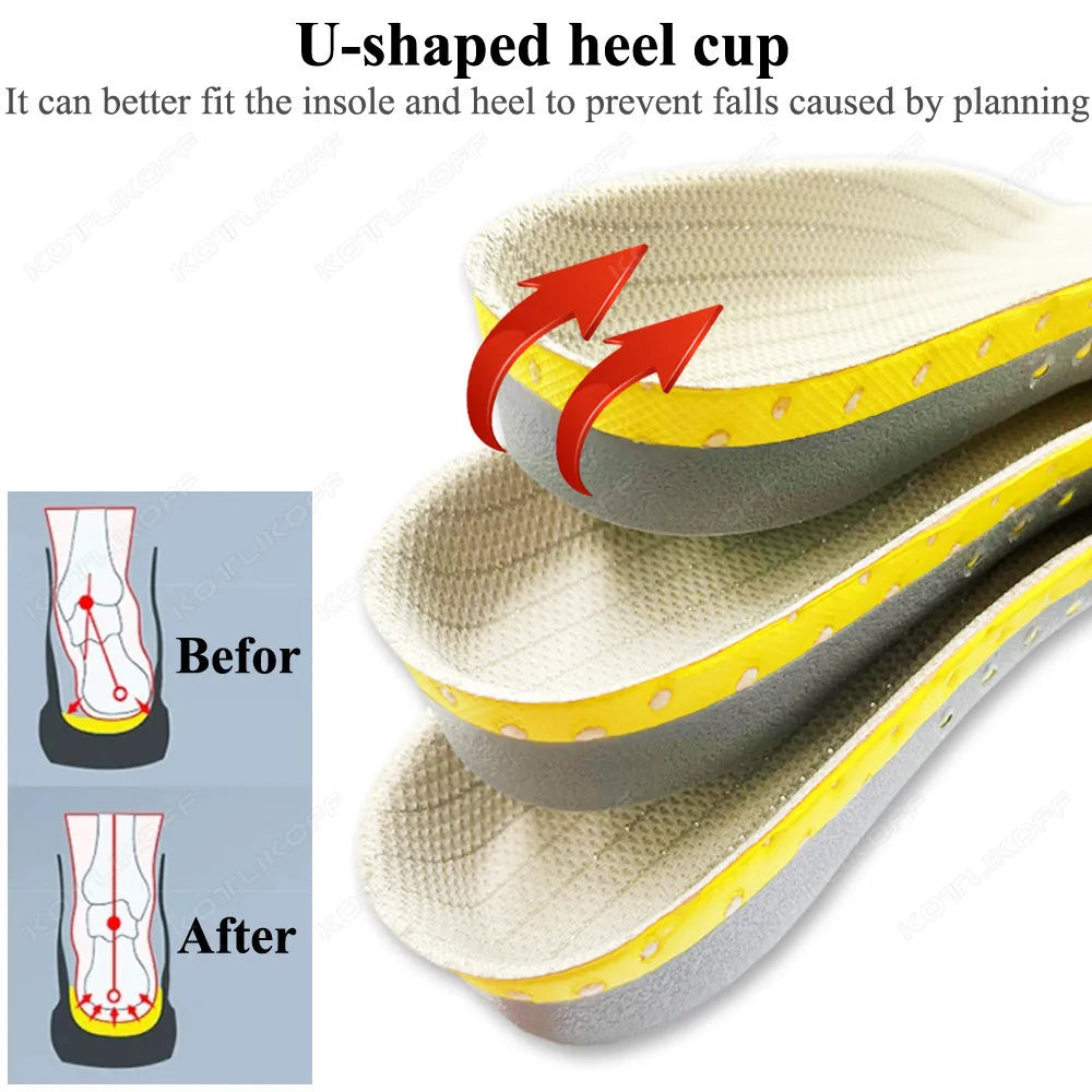 KOTLIKOFF Insoles For Shoes Sole Orthotic High Arch Support Insoles Deodorant Relief Foot Valgus Pain Orthopedic Work Shoes Pad