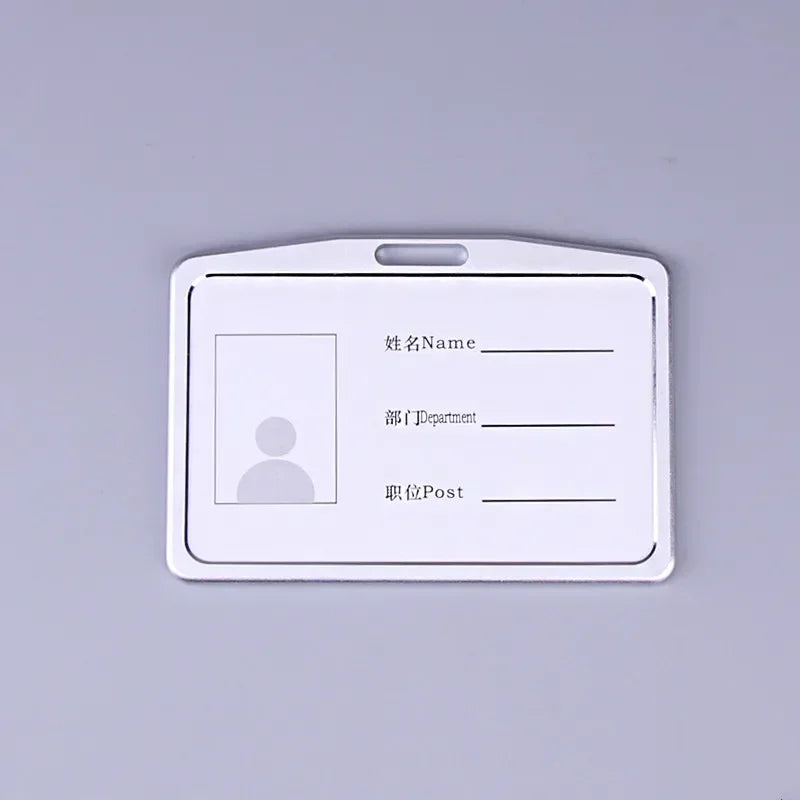 Aluminum Alloy Card Holder Retractable Badge Reel Lanyard Employee Staff Name ID Card Card Holder Business Supplies