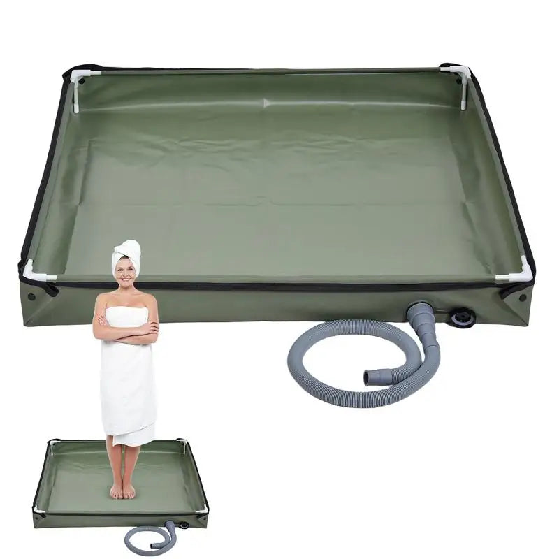 Foldable Shower Tent Floor Base Outdoor Tent Shower Tray Folding Shower Pan Pets Shower Basin Base For Camping Travel