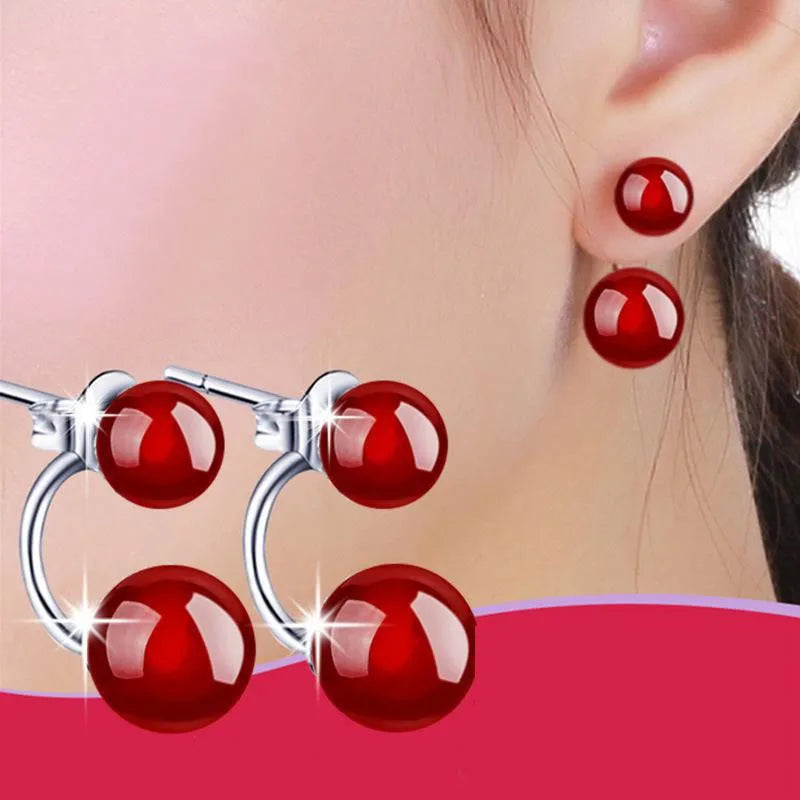 Korean Red Natural Stone Drop Earrings For Women Natural agate Jewelry Bridal Party Wedding Tassel Earrings 2023 Trendy 2Z40