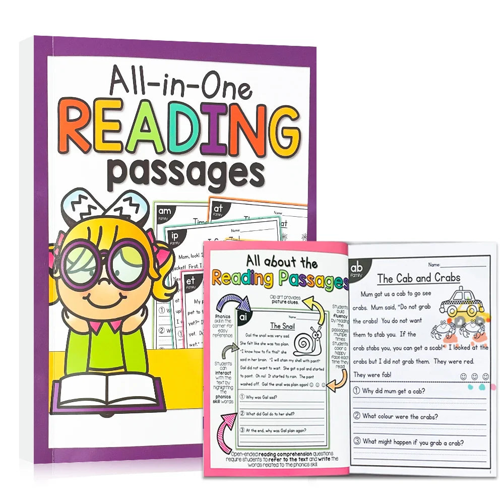 Reading Passages Workbook Comprehension Inferences & Drawing Conclusions Learn to Read for Primary School Teacher Teaching Aids