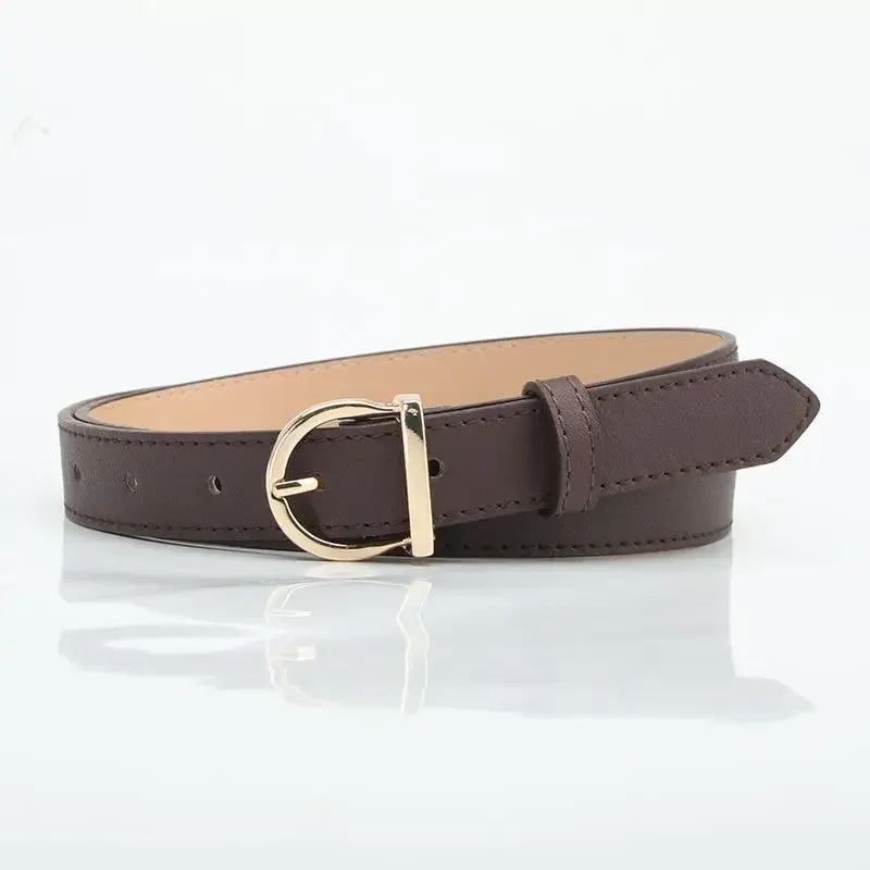 Women's Belt Fashion Pin Buckle Thin Belt Genuine Luxury Soft Belt Women With Cargo Pants Jeans Windproof Belt Pu Leather Belt