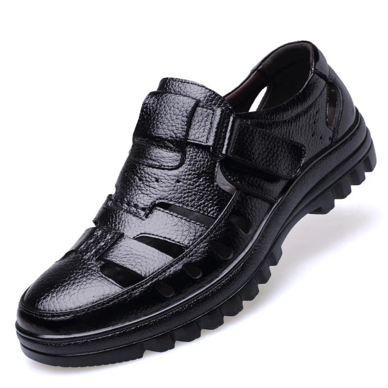 Genuine Leather Sandals Men Summer Shoes Non-slip Flat Soft Casual Brand Footwear