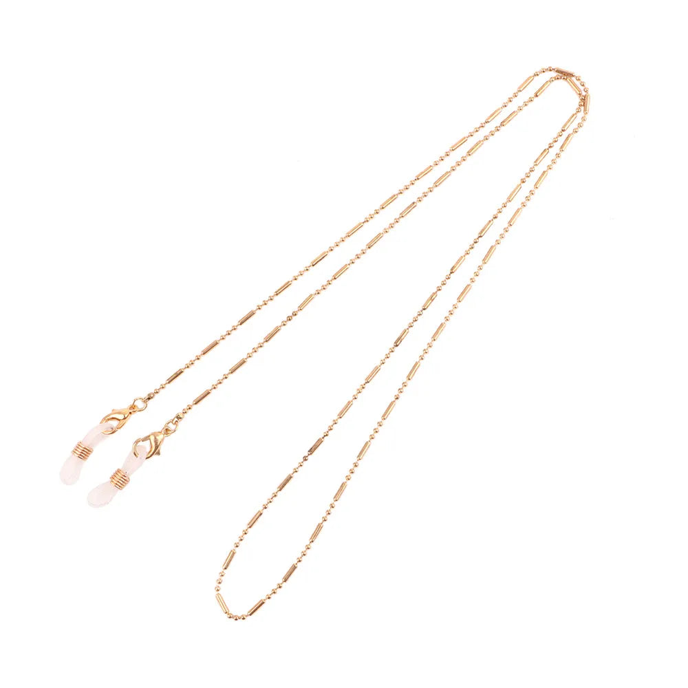 Trendy Simple Minimalist Female Neck Straps Alloy Mask Cord Holders Sunglasses Lanyards Eyeglass Chain Bead Mask Chains