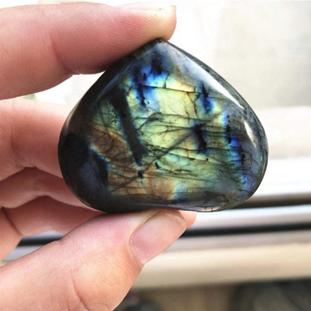 Natural Moonstone Crystal Labradorite Palm Stones Healing Quartz Gemstone Worry Stone Heart Shape For Jewllery Making Камни#10