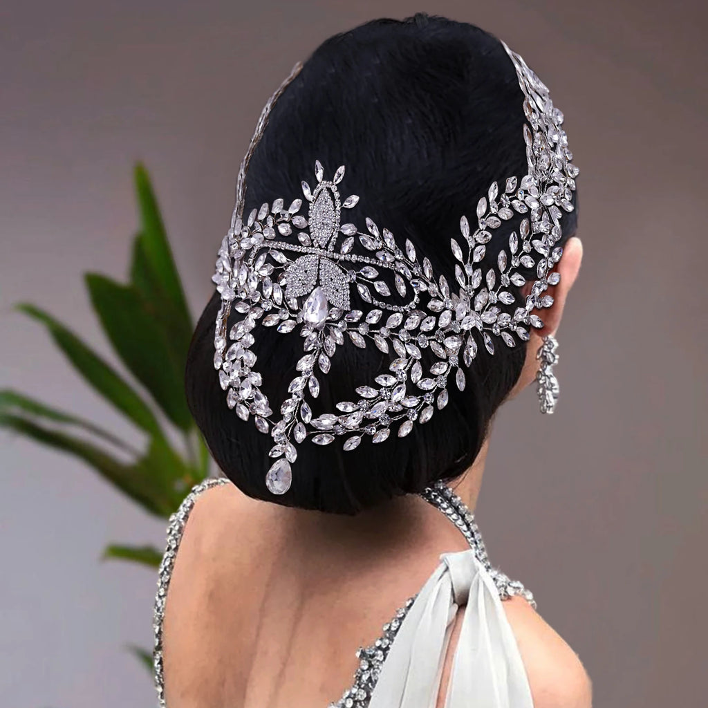 HP457 Bride Headwear Bohemian Bridal Headband Women Crown Wedding Hair Accessories Forehead Tiara Headdress Gift Trendy