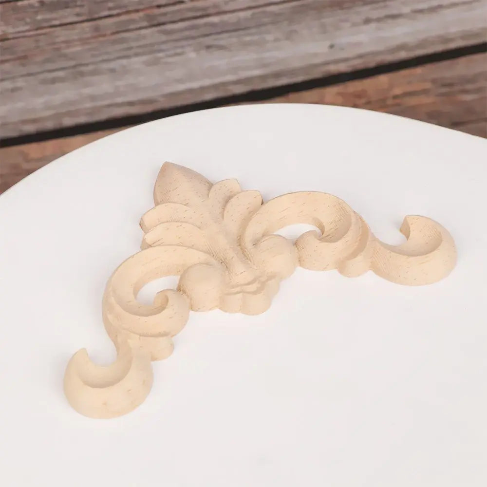 Furniture Parts Unique Natural Floral Wood Carved Corner Appliques Frame wooden Figurines Crafts Woodcarving Decorative