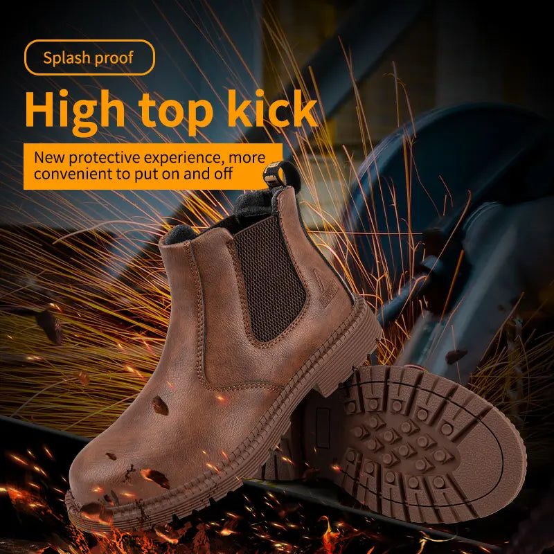 CE Certified Steel Toe Work Shoes Men, Waterproof Anti-Fatigue Insoles, Durable for Landscaping Road Construction Crews