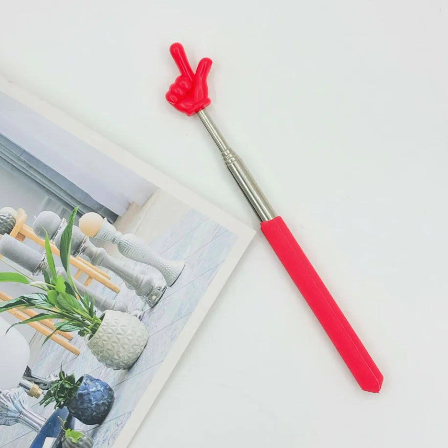 Stainless Steel Teaching Pointer Parent-Child Finger Reading Sticks Telescopic Rod Finger Design Teaching Stick Kids School Tool