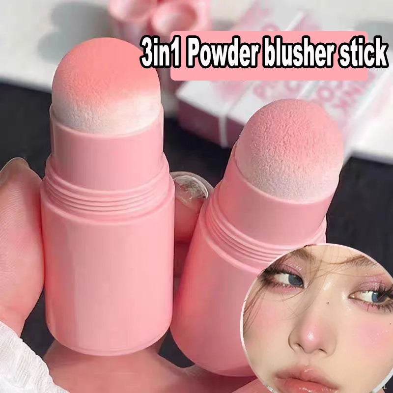 Soft Fog Blush Stick-energetic Bouncy 3 In1 Korean Style Brightening Dual -use For Lips And Cheeks Natural Color Vitality Girl