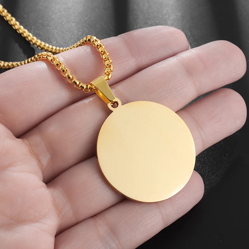 Stainless Steel Classic Geometric Polygonal Black Square Natural Stone Necklace Pendant for Men Fashion Casual Punk Jewelry Gift