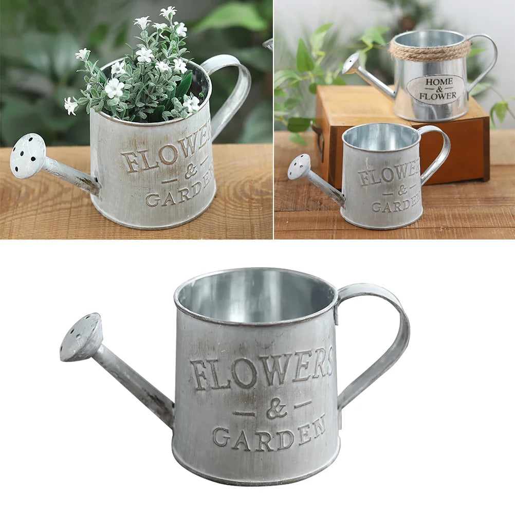 Vintage Decorative Vase Home Rustic Iron Metal Flowerpot Jug Living Bedroom Bar Suitable Whole Year Perfect Gift Sprinkler Pot