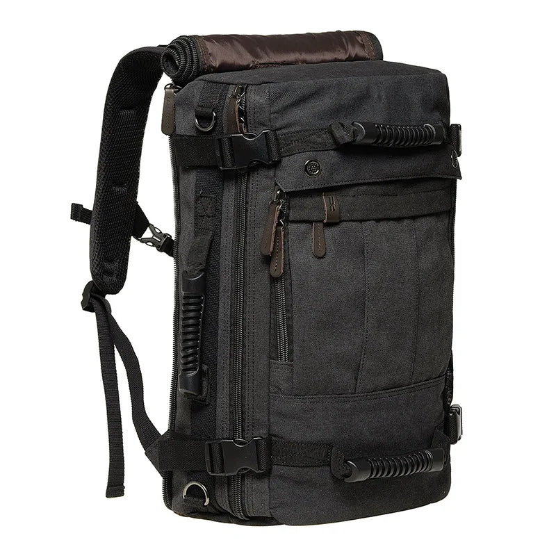 Travel Rucksack Multifunctional Travel Bucket Backpack Men 3 Colors Canvas College Student School Backpack